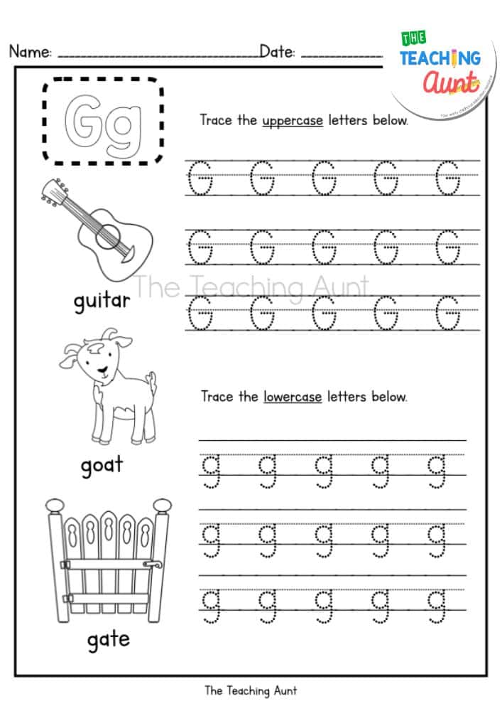 Letters Tracing Worksheets for Kindergarten - The Teaching Aunt