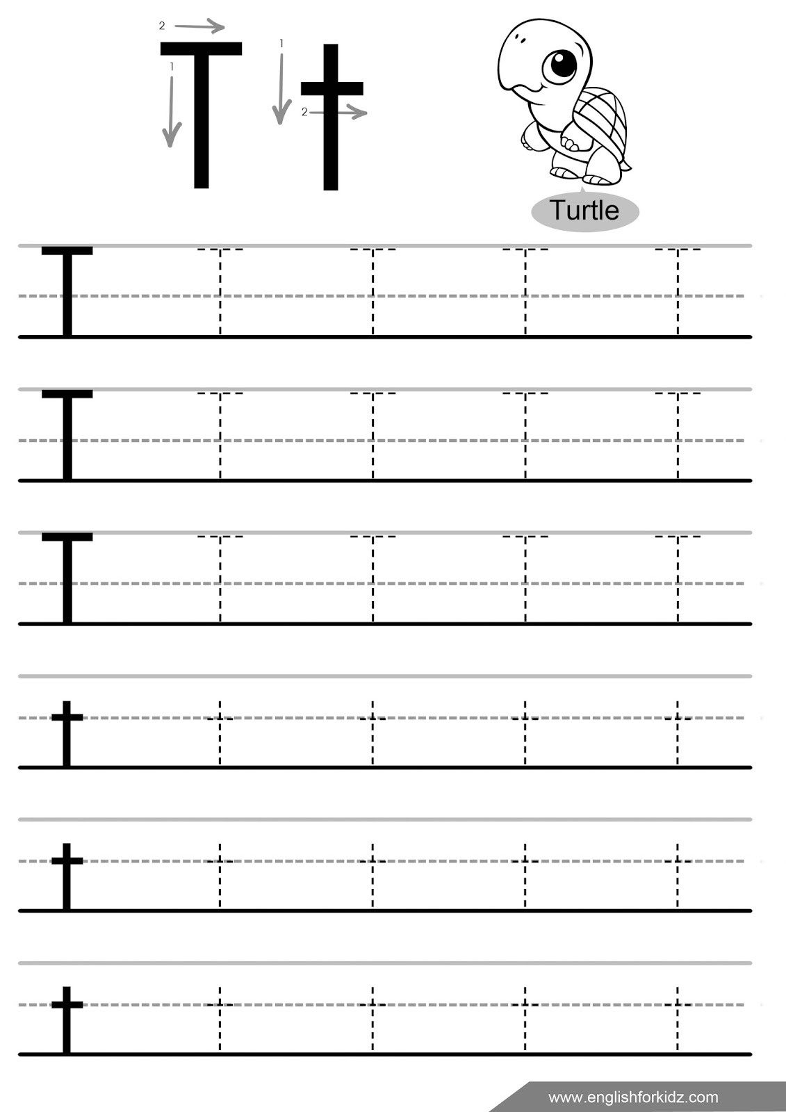 English for Kids Step by Step: Letter Tracing Worksheets (Letters ...
