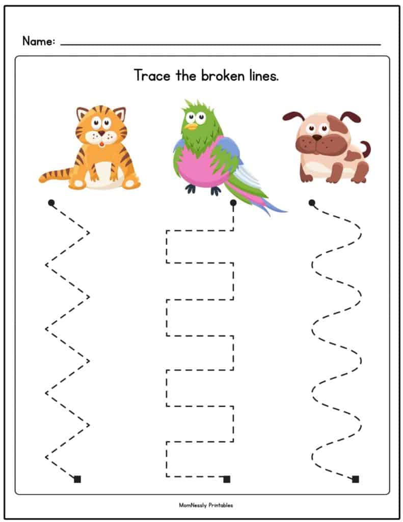 tracing line worksheet