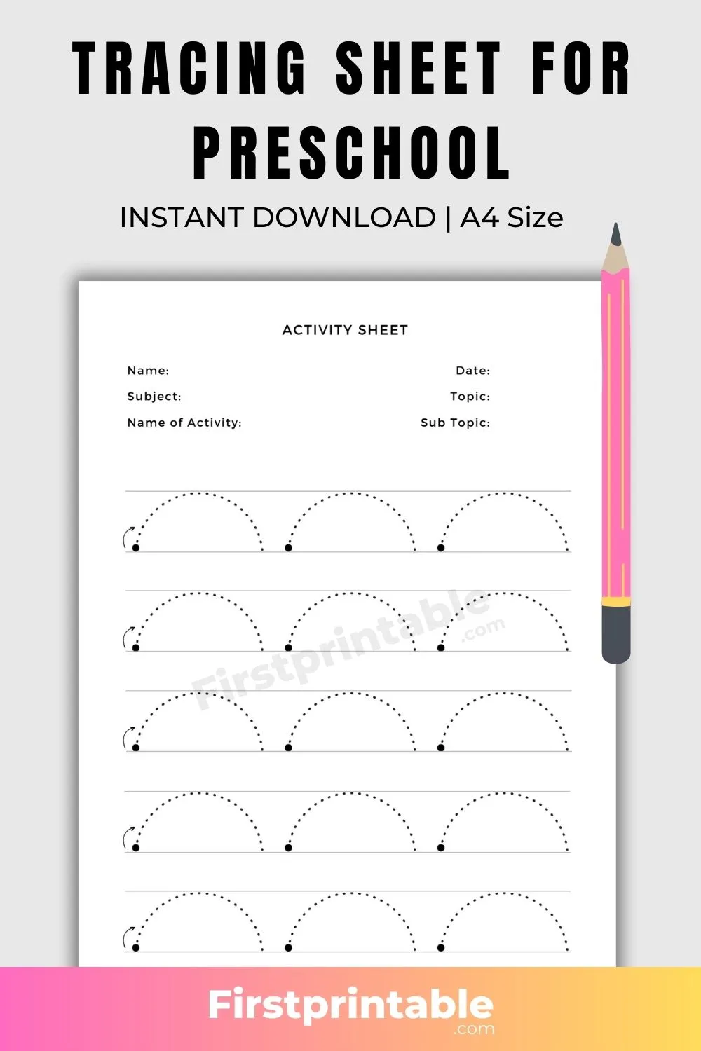tracing lines worksheet for preschool