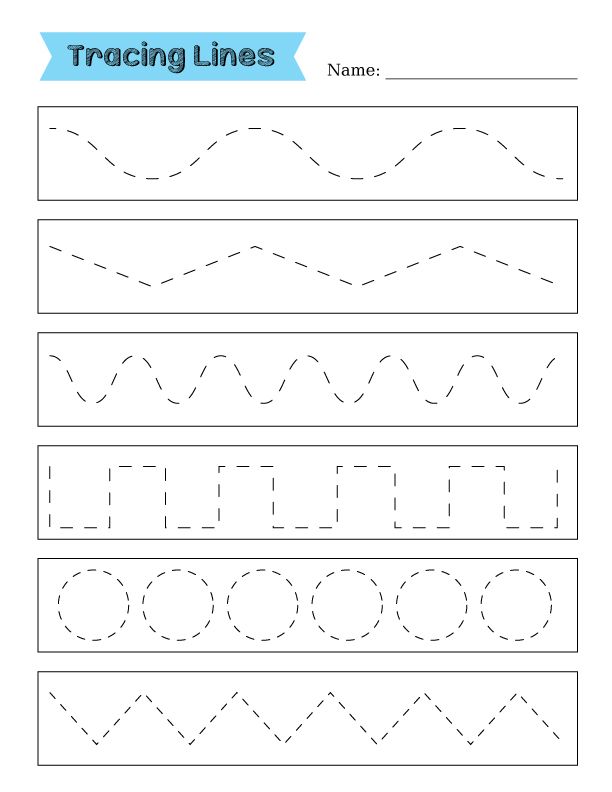 tracing lines worksheet for preschoolers