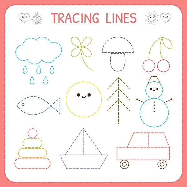tracing lines worksheet for preschoolers