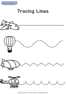 Tracing Lines worksheet for Preschool,Kindergarten Grade ...