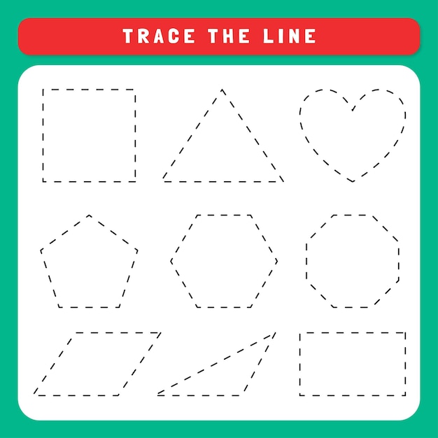 Premium Vector | Tracing line worksheet for kids