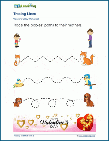 Tracing lines and words | Worsheets library