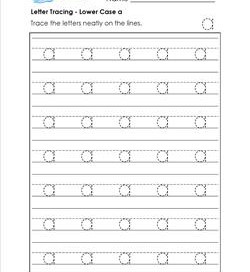 tracing lowercase letters printable worksheet