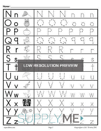 tracing lowercase letters worksheet