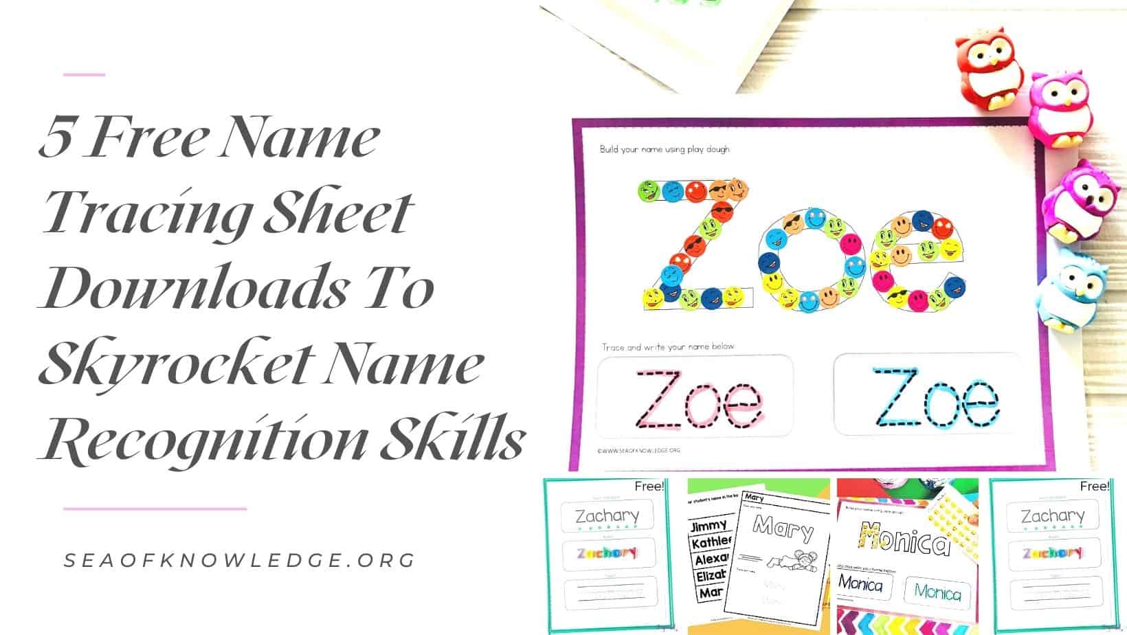 tracing name worksheet for kindergarten