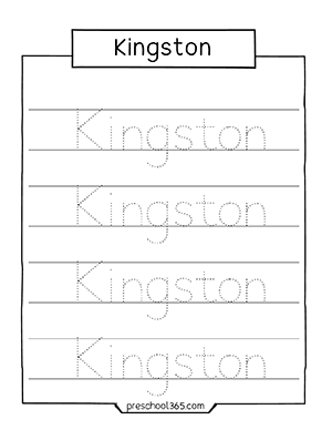 tracing names for kindergarten