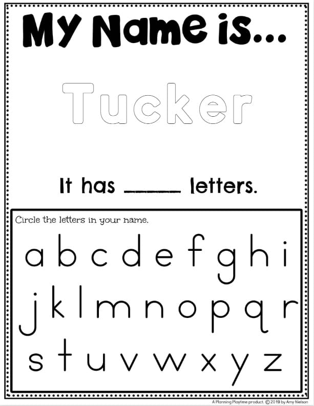 tracing names worksheet for preschoolers