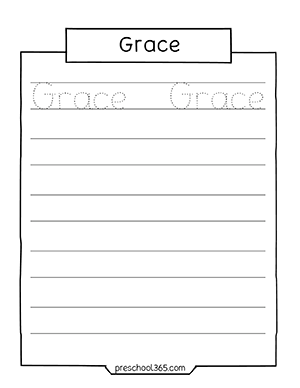 tracing names worksheet prek