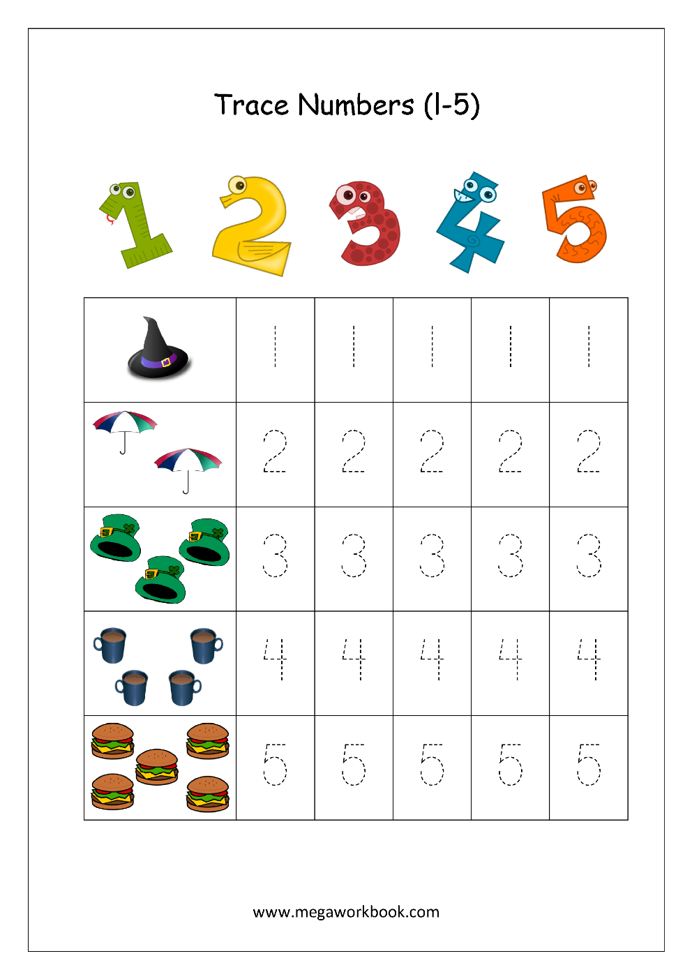 Free Preschool &  Kindergarten Numbers &  Counting Worksheets ...