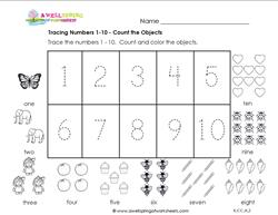 Tracing Numbers 1-10 - Tracing Numbers Worksheets