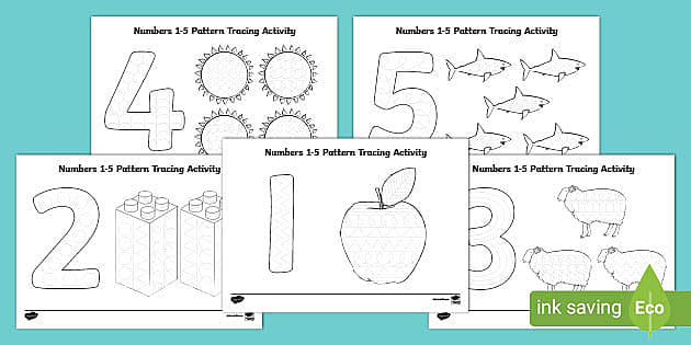 tracing numbers 1 5 worksheet