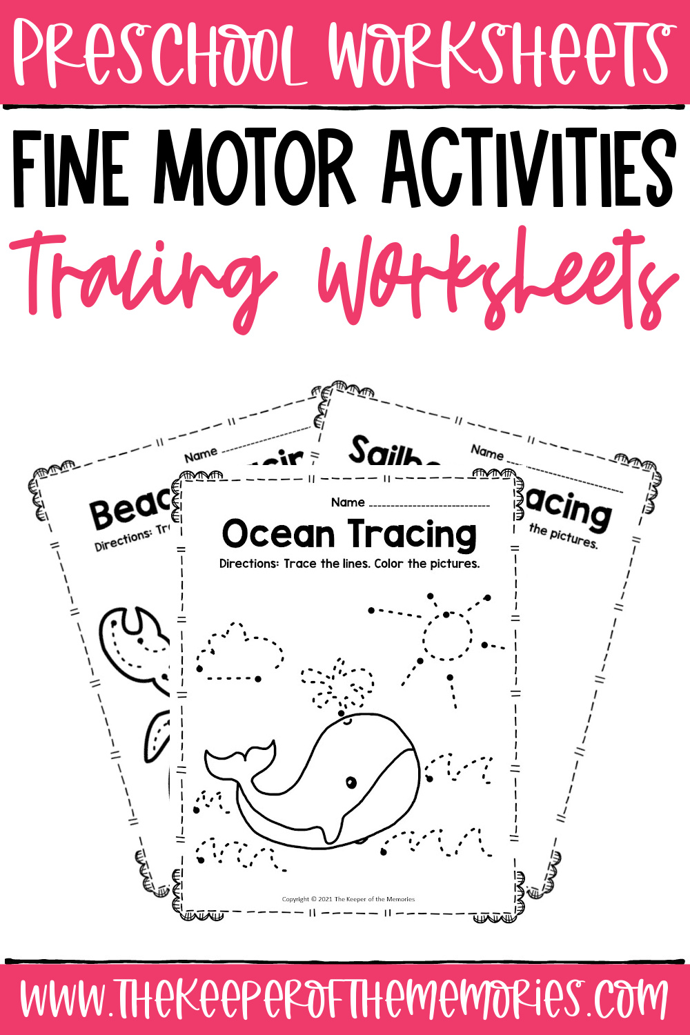 Tracing Worksheets - The Keeper of the Memories