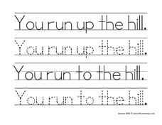 tracing sentences worksheet