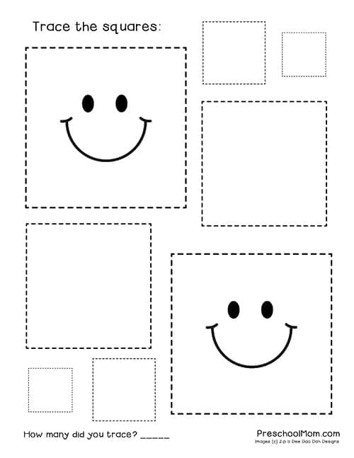 Shape Tracing Worksheets - Preschool Mom