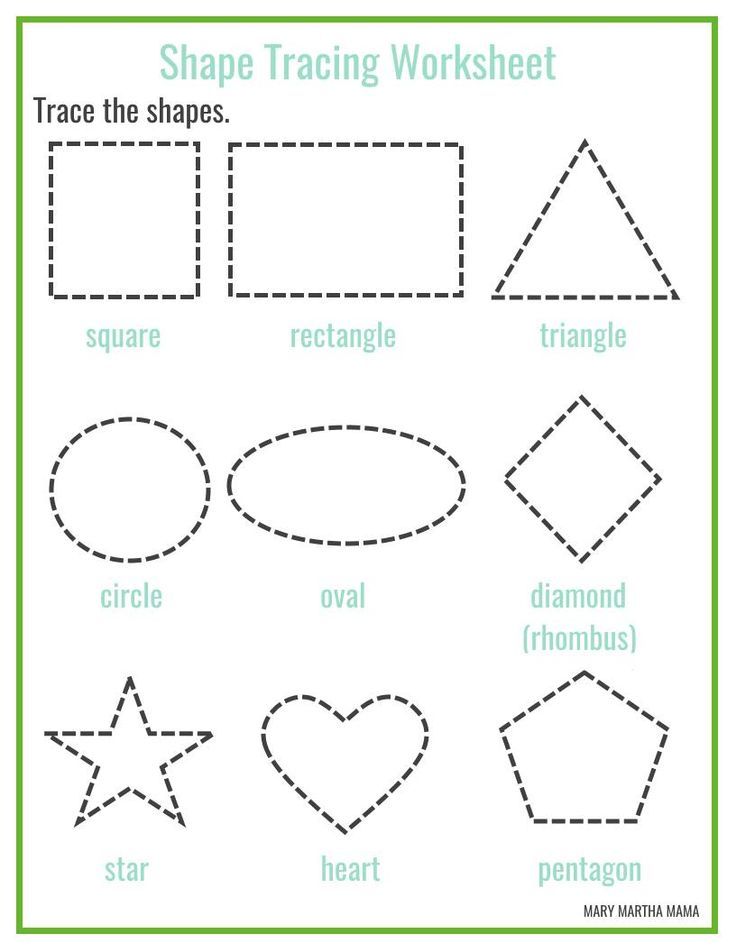 Shapes Worksheets for Preschool [Free Printables] - Mary Martha Mama