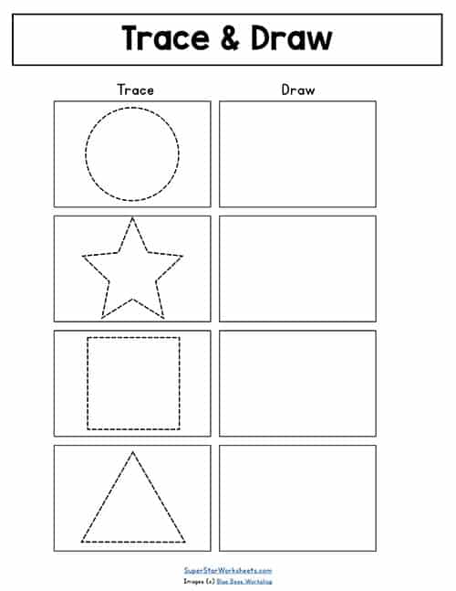 tracing shapes worksheet for pre k