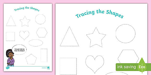 tracing shapes worksheet for pre k