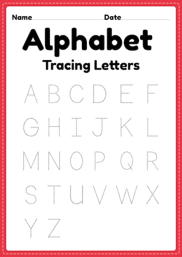 Premium Vector | Alphabet letter tracing worksheet for ...