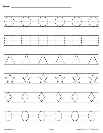 tracing worksheet for preschool free