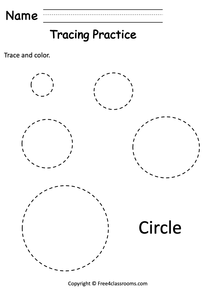 Free Preschool Shape Tracing Worksheet - Circle - Free Worksheets ...
