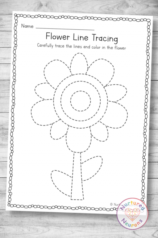 Simple Spring Flower Tracing Worksheet (Preschool Printable ...
