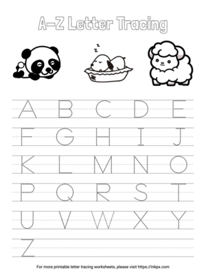 Printable Alphabet Letter Tracing Worksheets in PDF, PNG, and JPG ...