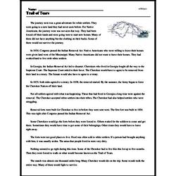 trail of tears worksheet