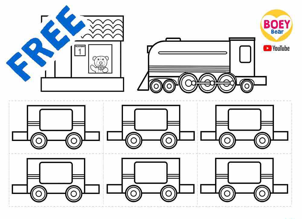 Free printable for Train loving Toddlers &  Preschoolers