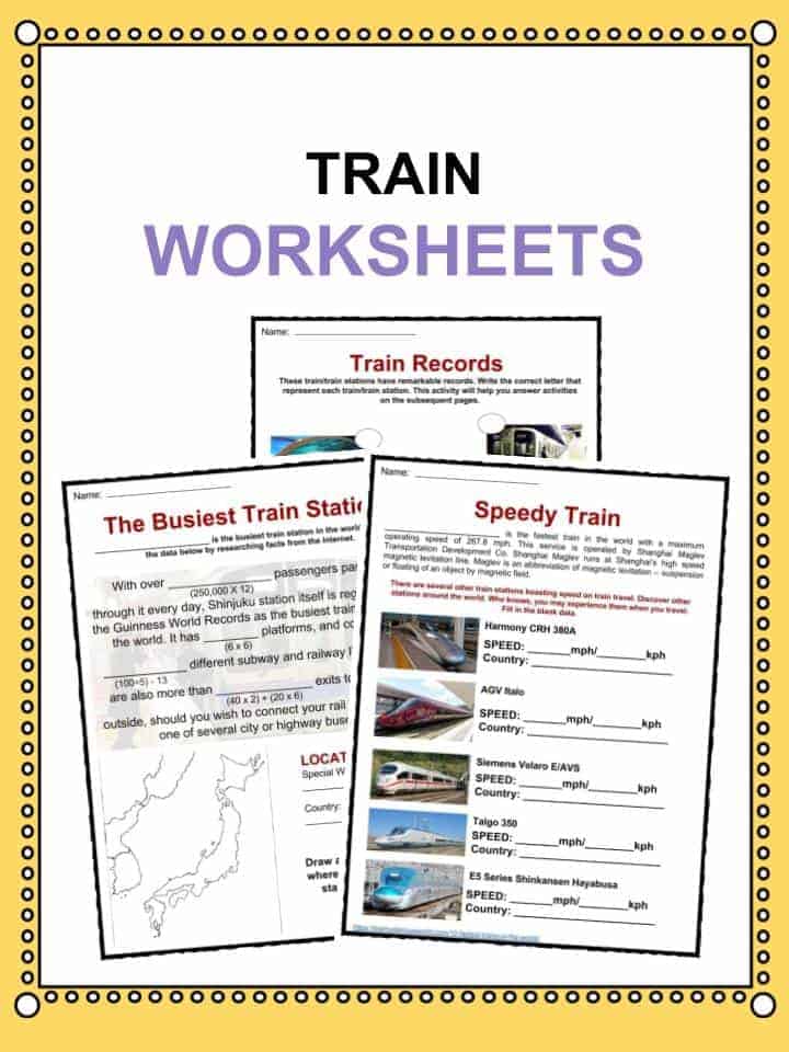 Train Facts &  Worksheets for Kids | History, Mechanism, Types of Train