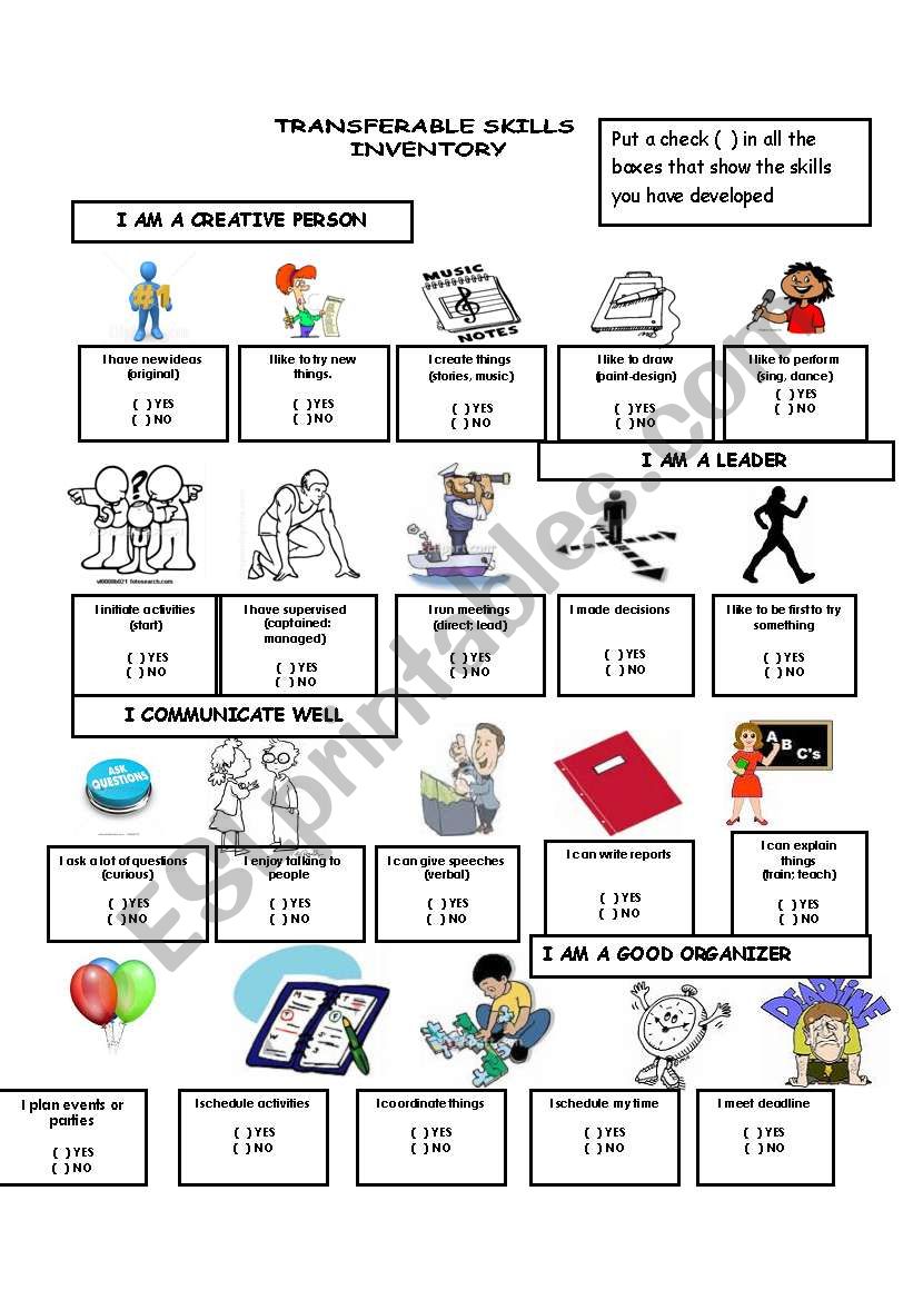 transferable skills worksheet