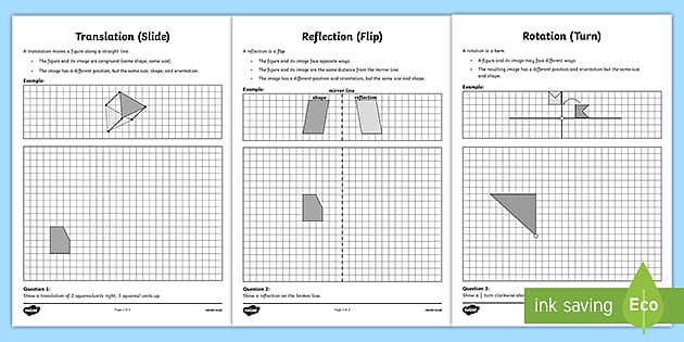 transformations math printables