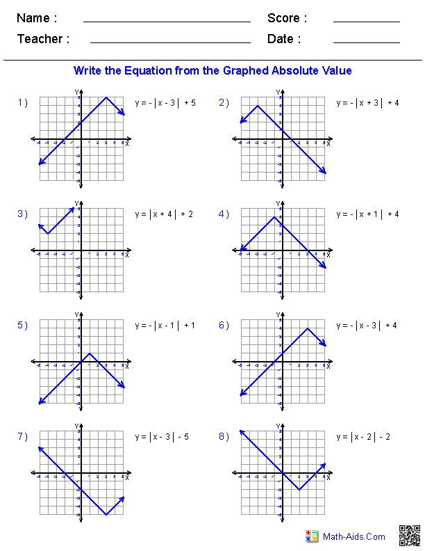 Algebra 1 Worksheets | Dynamically Created Algebra 1 Worksheets
