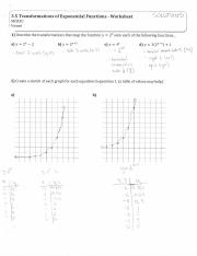 Free transformations of exponential functions worksheet, Download Free ...