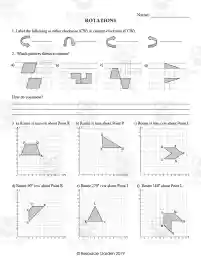 Rotations &  Transformations Worksheet Set by Teach Simple