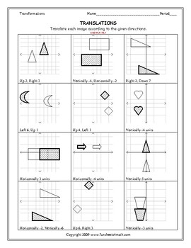 transformations translations worksheet