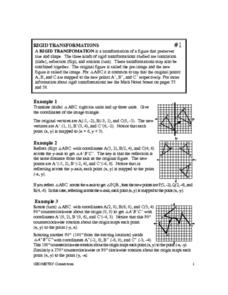 Rigid Transformations Worksheet for 8th - 10th Grade | Lesson Planet