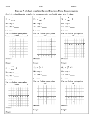 Transformations of Rational Functions Worksheet: Complete with ...