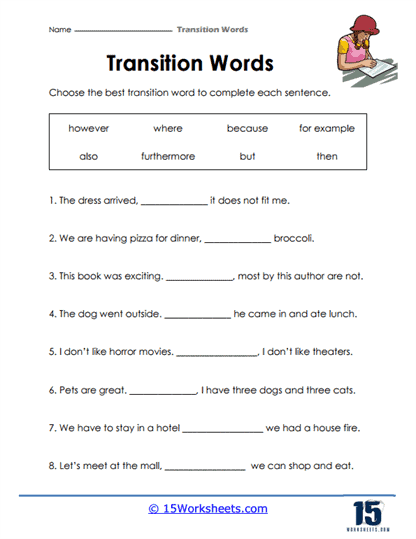 Transition Words Worksheets - 15 Worksheets Library