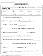 transition word worksheet 4th grade