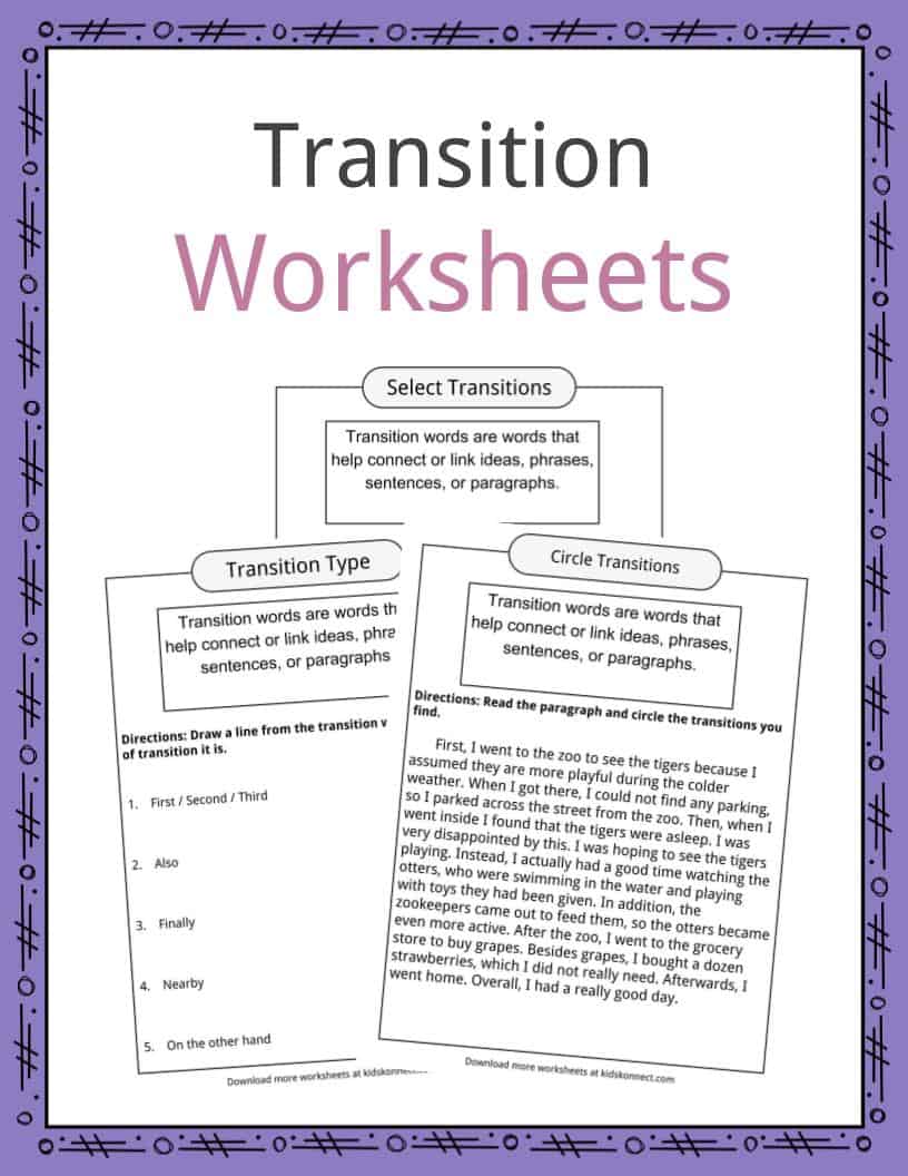 Transition Words Facts &  Worksheets | Examples &  Definition