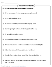 Transition Words Worksheets
