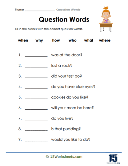 Question Words Worksheets - 15 Worksheets Library