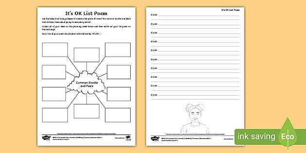 transition worksheet for middle school
