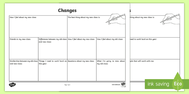 ? Changes Transition Worksheet (teacher made) - Twinkl