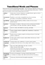 50+ Transition Words worksheets for 5th Year on Quizizz | Free ...