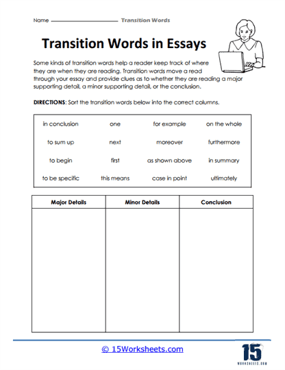Transition Words Worksheets - 15 Worksheets Library