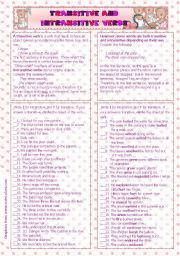Transitive &  Intransitive Verbs - ESL worksheet by maiagarri